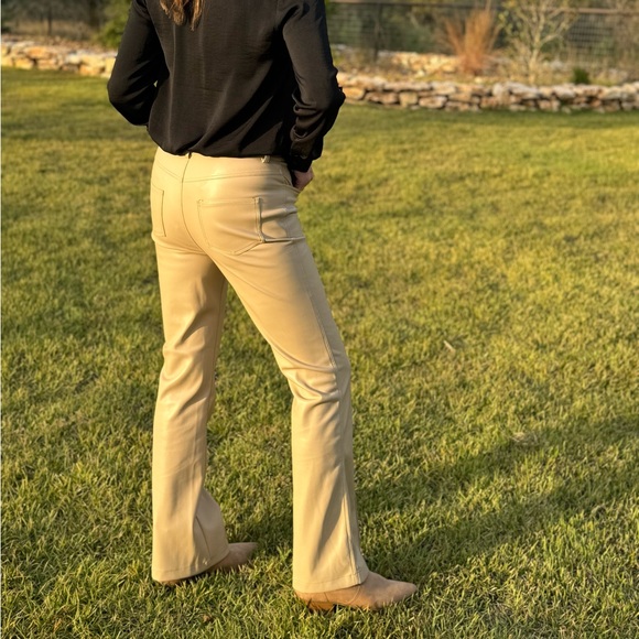 NWT Tan Faux Leather Pleather Pants - Picture 3 of 3